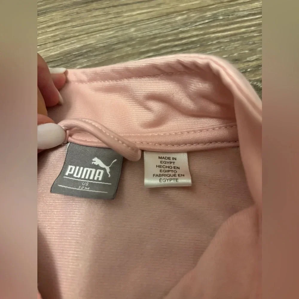 Puma Girls Activewear Hoodie & Legging 2-Piece Set Size 12m Pink Black Zip Up